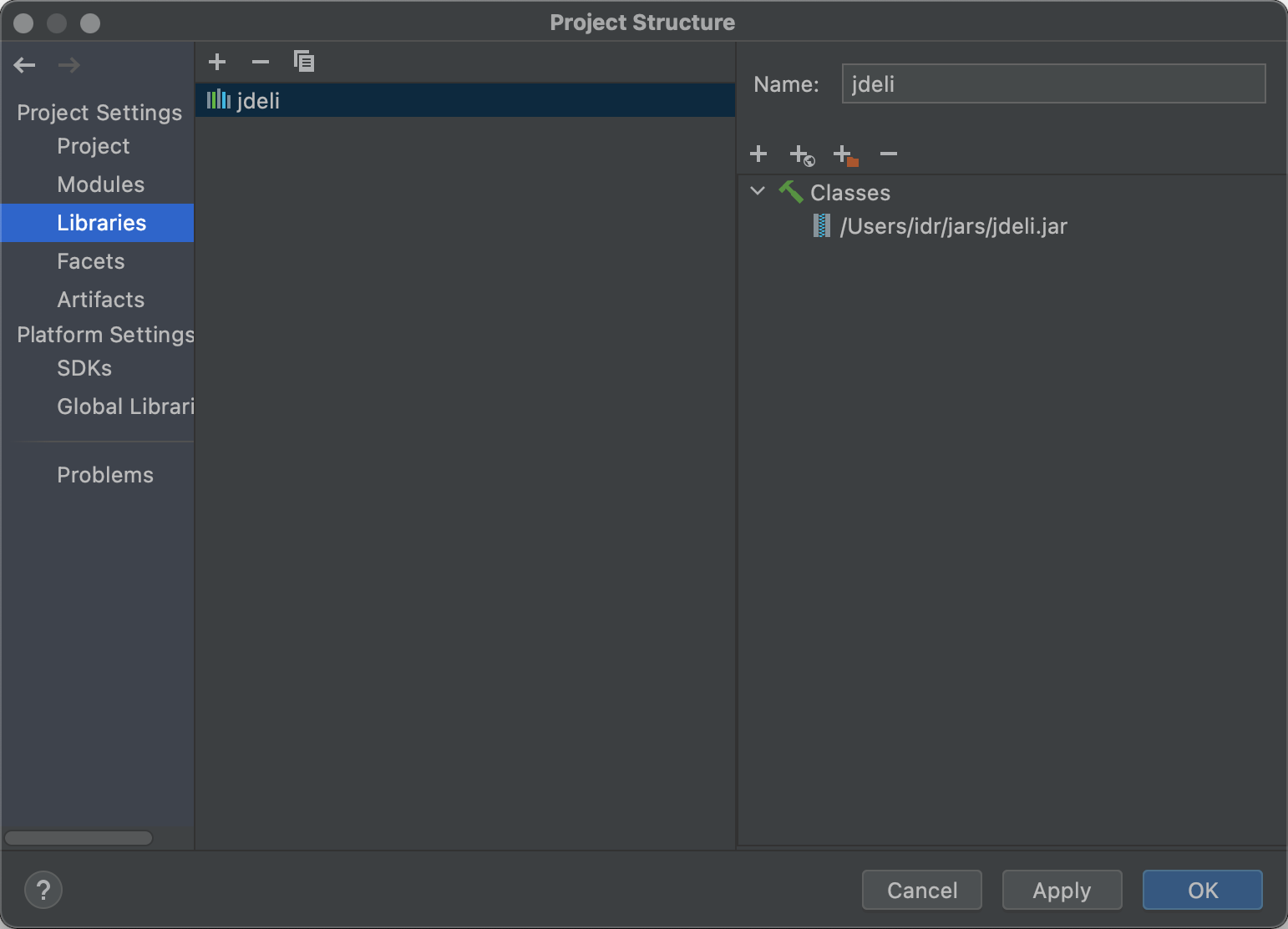 module settings window