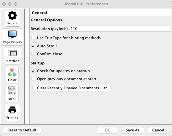 メニュービューを表示する環境設定ウィンドウの画像